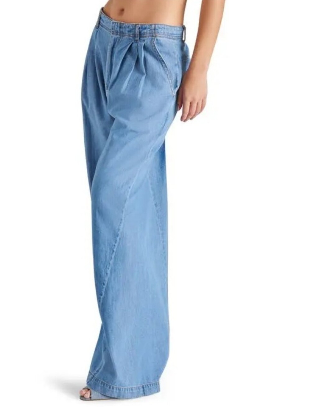 Steve Madden Starling  Womens Wide Leg Light Blue Denim Pants size Small - Picture 3 of 7